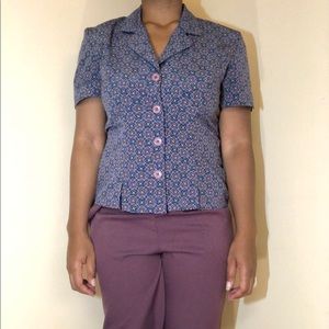 Vintage Patterned Button Down Shirt
